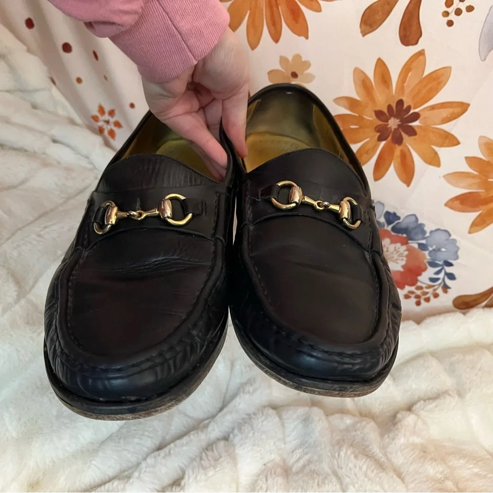 Cole Haan Mens 13M Black Gold Chain Accent Slip On City C01062 Work Loafers